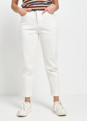 Белые демисезонные зауженные, укороченные джинсы Remix