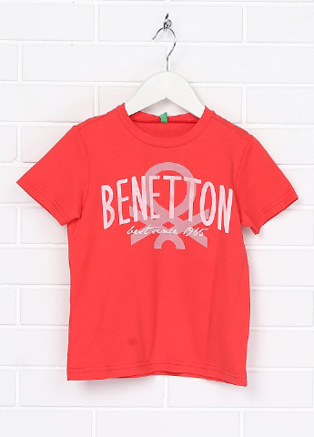 Червона літня футболка з коротким рукавом United Colors of Benetton