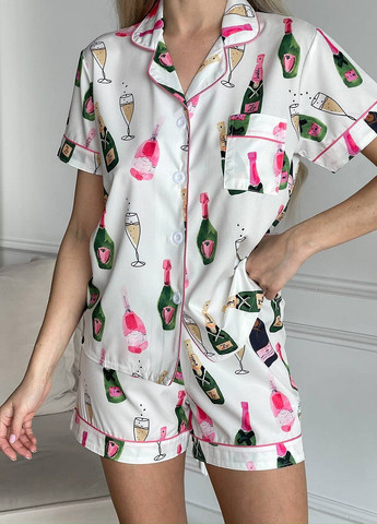 Белая всесезон пижама (рубашка, шорты) рубашка + шорты NOVA VEGA