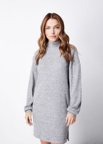 Серое кэжуал платье платье-свитер Jennyfer однотонное