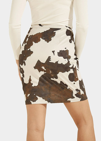 Разноцветная кэжуал с анималистичным узором юбка Guess карандаш