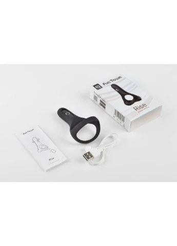 Двойное эрекционное кольцо Fun Town Rise Black, управление со смартфона Magic Motion (252586752)
