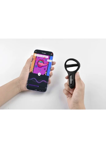 Двойное эрекционное кольцо Fun Town Rise Black, управление со смартфона Magic Motion (252586752)