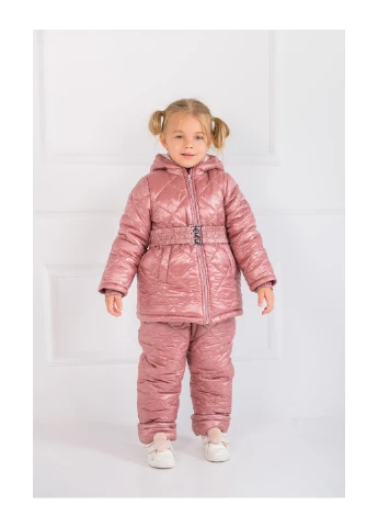 Рожевий демісезонний зимовий дитячий костюм курточка + комбінезон pink 86 Color Dreams