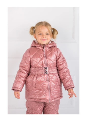 Рожевий демісезонний зимовий дитячий костюм курточка + комбінезон pink 86 Color Dreams