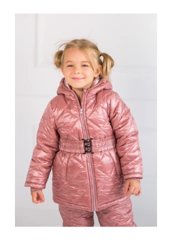 Рожевий демісезонний зимовий дитячий костюм курточка + комбінезон pink 86 Color Dreams