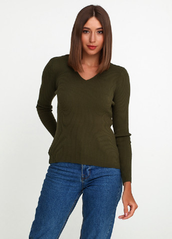 Оливковый (хаки) демисезонный пуловер пуловер Akdeniz