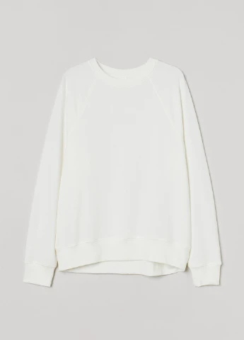 Білий світшоти H&M однотонний без декору (222302710)