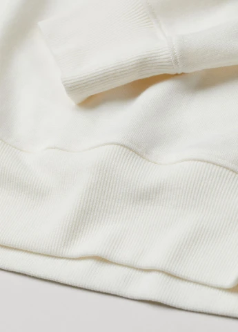 Білий світшоти H&M однотонний без декору (222302710)