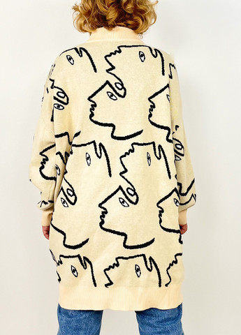 Светло-бежевое кэжуал платье платье-свитер Monki с рисунком