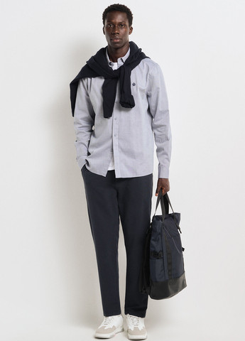 Синяя кэжуал рубашка меланж Springfield