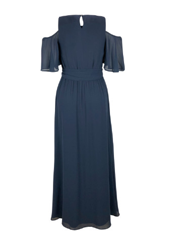 Синее вечернее платье с юбкой-солнце, с открытыми плечами, с пышной юбкой Tom Tailor однотонное