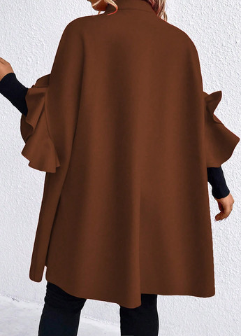 Коричневое демисезонное Пальто кейп SHEIN