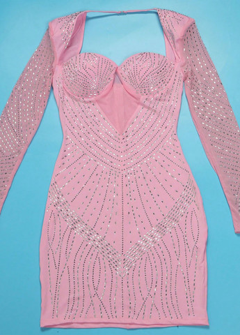 Рожева коктейльна сукня з відкритою спиною, футляр SHEIN однотонна