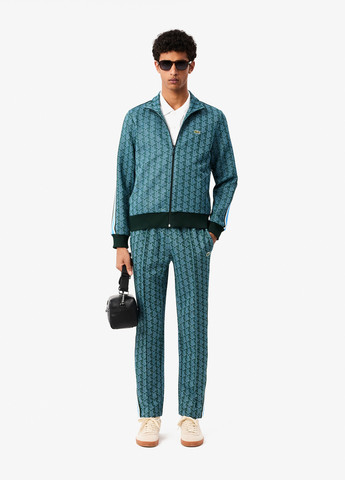 Зеленые спортивные демисезонные прямые брюки Lacoste
