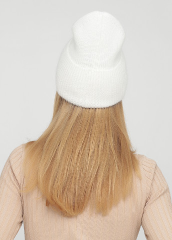 Теплая зимняя ангоровая женская шапка без подкладки 340220 Merlini бини однотонная молочная кэжуал ангора