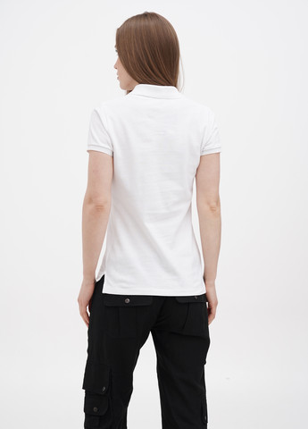 Белая женская футболка-поло Ralph Lauren однотонная