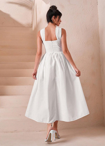 Білий вечірня, кежуал сукня а-силует SHEIN однотонна