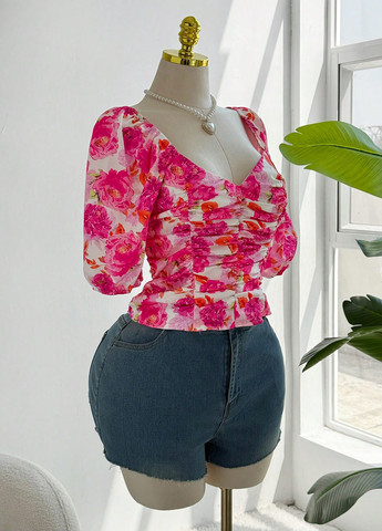 Фуксия блуза SHEIN