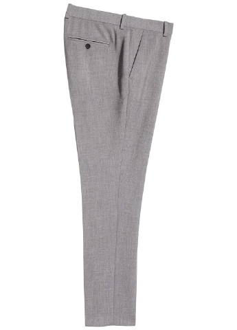Серые классические демисезонные со средней талией брюки H&M