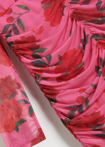 Розово-коричневое кэжуал платье Reserved с цветочным принтом