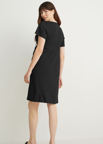 Черное кэжуал платье для беременных на запах C&A однотонное