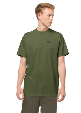 Хаки (оливковая) футболка Jack Wolfskin