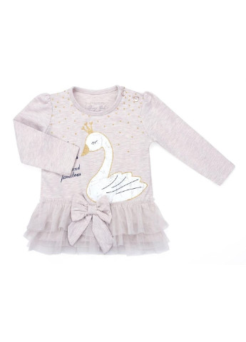 Бежевий демісезонний костюм десткий з лебедем (9959-86g-beige) Breeze