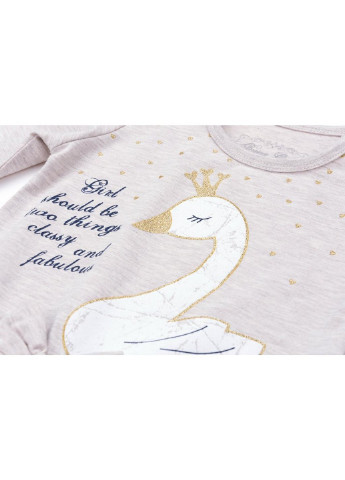 Бежевий демісезонний костюм десткий з лебедем (9959-86g-beige) Breeze