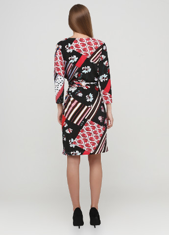 Комбинированное кэжуал платье на запах Heine с абстрактным узором