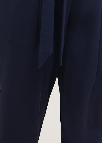 Темно-синие кэжуал демисезонные прямые, укороченные брюки Heine
