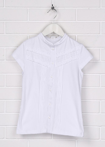 Белая однотонная блузка Senti летняя