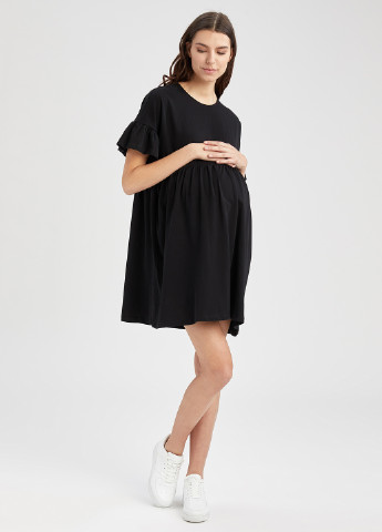 Чорна кежуал плаття для вагітних оверсайз DeFacto