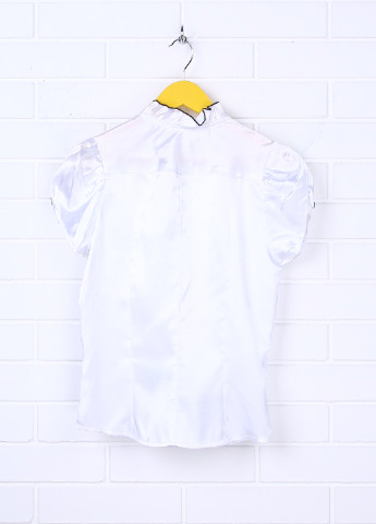 Белая однотонная блузка с коротким рукавом Ravol летняя