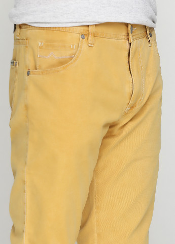 Горчичные кэжуал демисезонные прямые брюки Alberto