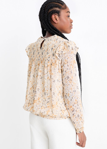 Светло-бежевая с абстрактным узором блузка C&A демисезонная