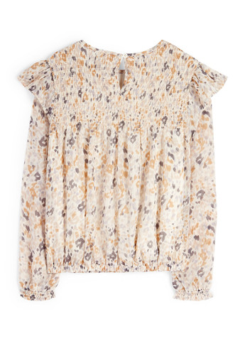 Светло-бежевая с абстрактным узором блузка C&A демисезонная