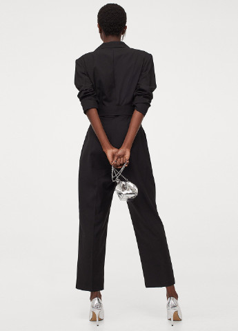 Комбинезон H&M комбинезон-брюки однотонный чёрный деловой полиэстер