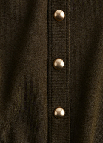 Оливковая (хаки) кэжуал однотонная юбка H&M а-силуэта (трапеция)