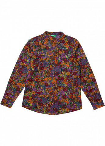 Цветная кэжуал рубашка с цветами United Colors of Benetton