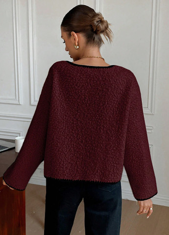 Темно-бордовый женский жакет SHEIN однотонный - демисезонный