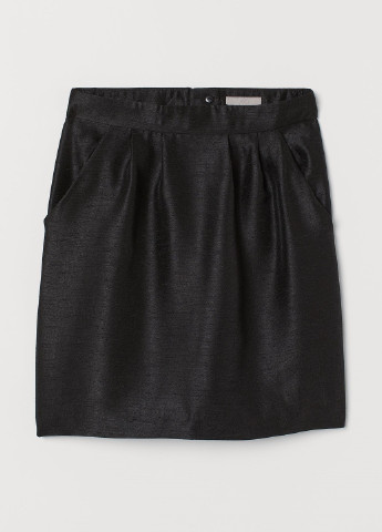 Черная однотонная юбка короткая H&M