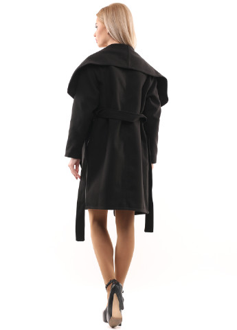 Черное демисезонное Пальто без капюшона Icon