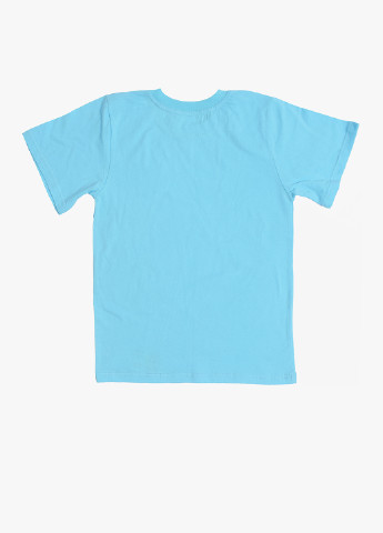 Голубая летняя футболка Фламинго