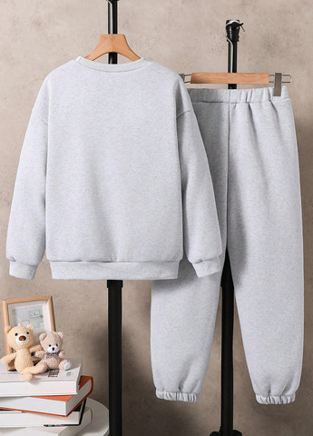 Сірий демісезонний костюм (світшот, штани) брючний SHEIN