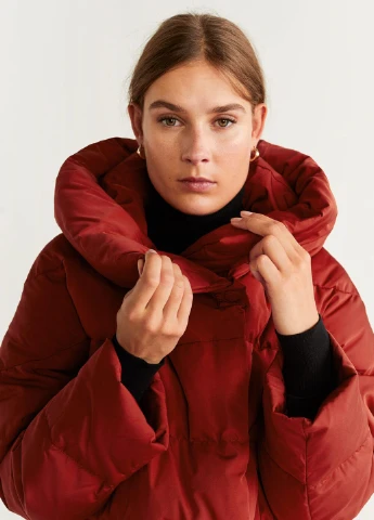 Красный зимний Пуховик Mango