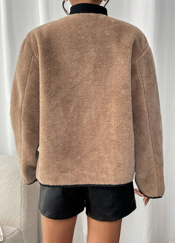 Темно-бежевая демисезонная куртка SHEIN