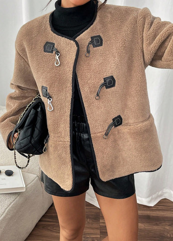 Темно-бежевая демисезонная куртка SHEIN