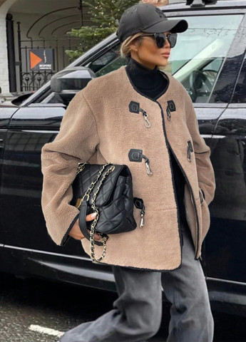 Темно-бежевая демисезонная куртка SHEIN