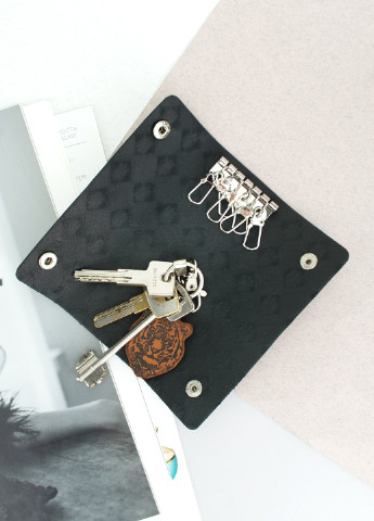 Подарунковий чоловічий набір №64 "Тризуб": обкладинка на паспорт + ключниця (чорний) HandyCover (253322425)